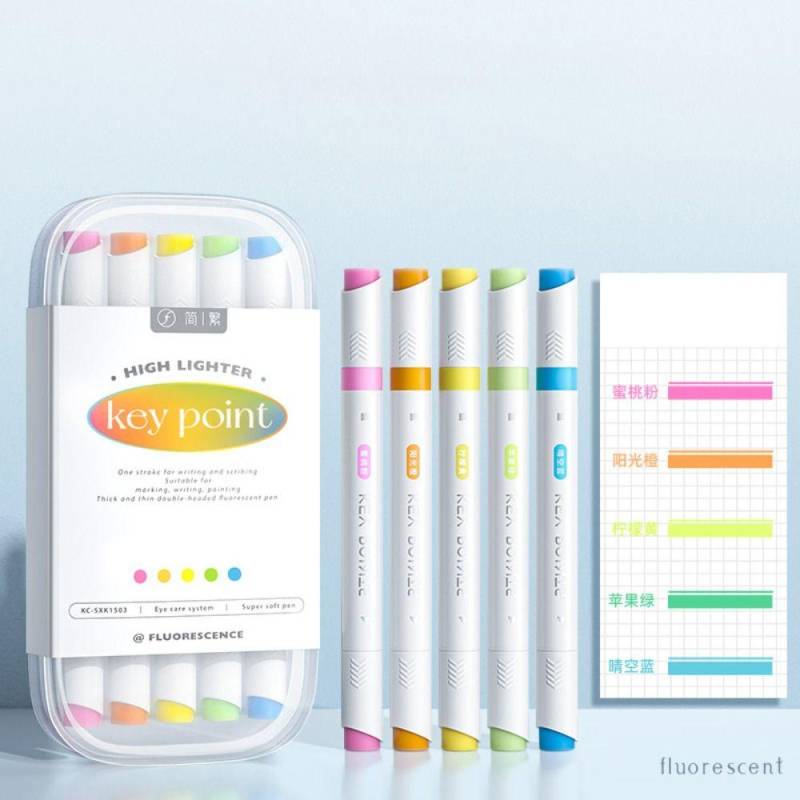 5 Teile/satz Student Geschenk Schule Bürobedarf Highlighter Fluoreszierende Stift Hand Konto Stift Linie Farbe Marker Stift von Joom DACH
