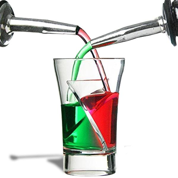 5 Twister Schnapsgläser mit Doppelkammer Doppelkammer von Joom DACH