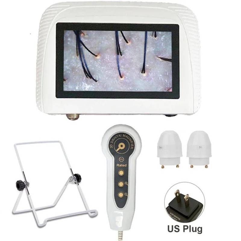 5 Zoll Hautanalysator Haut-Haar-Kopfhaut-Detektor Dermatoskopie-Tester Analysator zur Diagnose Hautpflege-Tools mit 2 wiederaufladbaren Linsen von Joom DACH