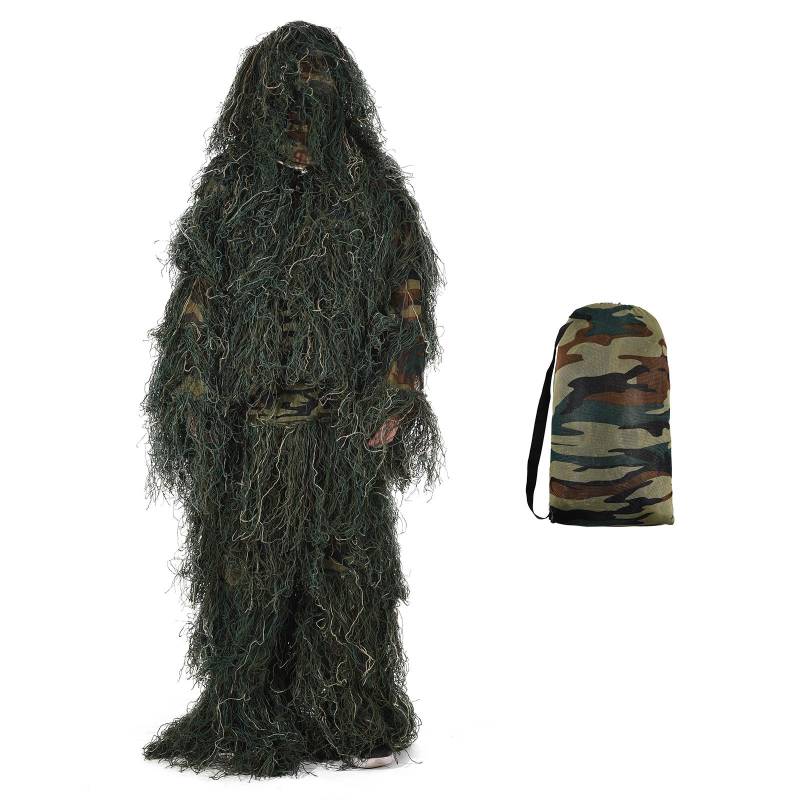 5-in-1-Ghillie-Anzug für Herren – Schneewüsten- und Dschungel-Tarnung – verstellbare Passform – atmungsaktiv camouflage/grün von Joom DACH