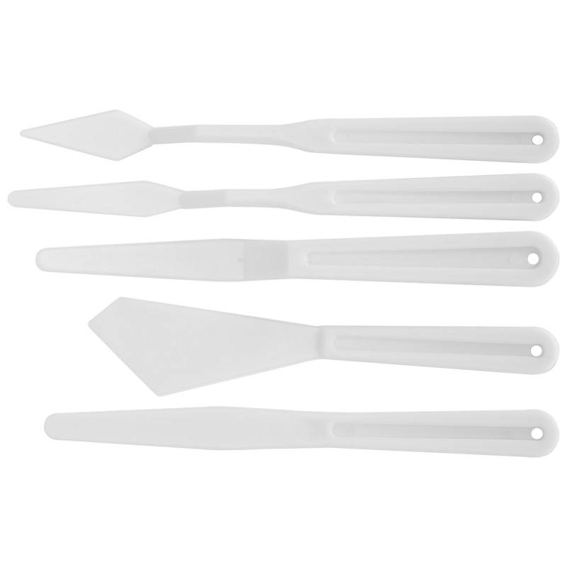 5 stücke Kunststoff Künstler Palette Messer Set Tragbare Öl Malerei Spachtel Malerei Werkzeug Zubehör von Joom DACH