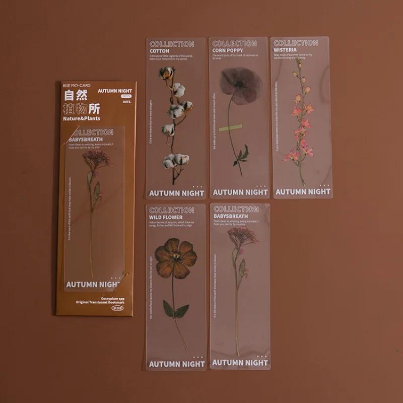 5 teile/paket Blumenserie Lesezeichen für Bücher PET Klare Lesezeichen Seitenmarker Niedliche Schreibwaren Schüler Schulbedarf von Joom DACH