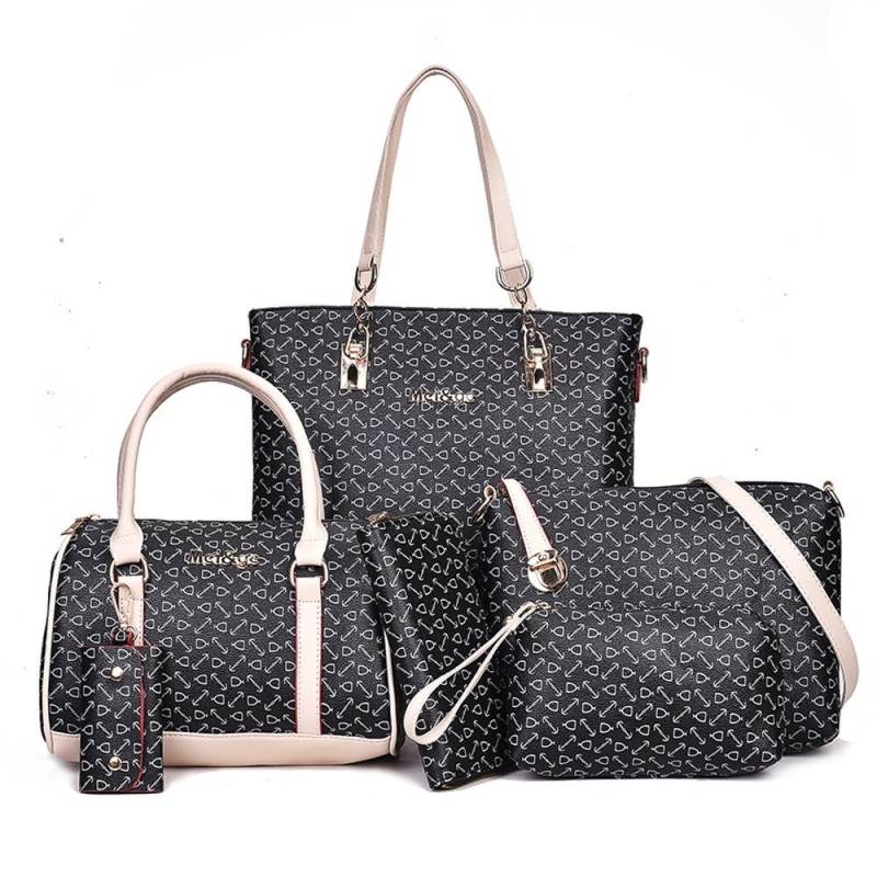 5 teile/satz frauen Schulter Taschen Luxus Totes Handtaschen Leder Design Kupplung Mode schwarz von Joom DACH