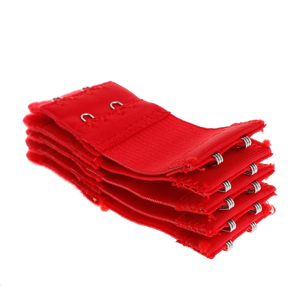 5-teilige BH-Verlängerung mit 2 Haken für Damen, weicher BH-Verlängerungsgurt, Unterwäsche, trägerlos rot von Joom DACH