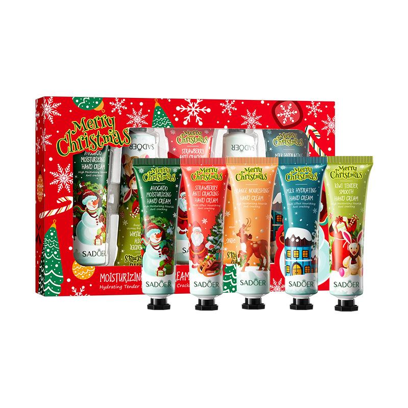 5-teilige feuchtigkeitsspendende Weihnachtshandcreme, lang anhaltender Duft, feuchtigkeitsspendende und rissige Handcreme 5pcs von Joom DACH