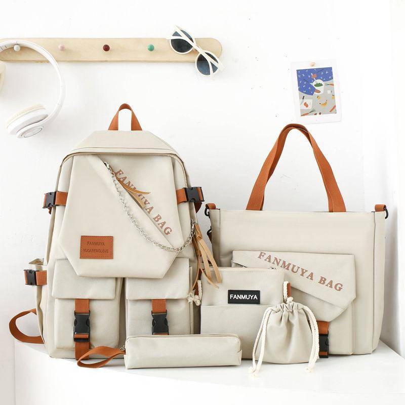 5-teiliges Rucksack Schultertasche Umhängetasche Etui Rucksack Set, mit Tragetasche und Etui, Großes Fassungsvermögen Leicht und Atmungsaktiv Outdoor K 1 set von Joom DACH