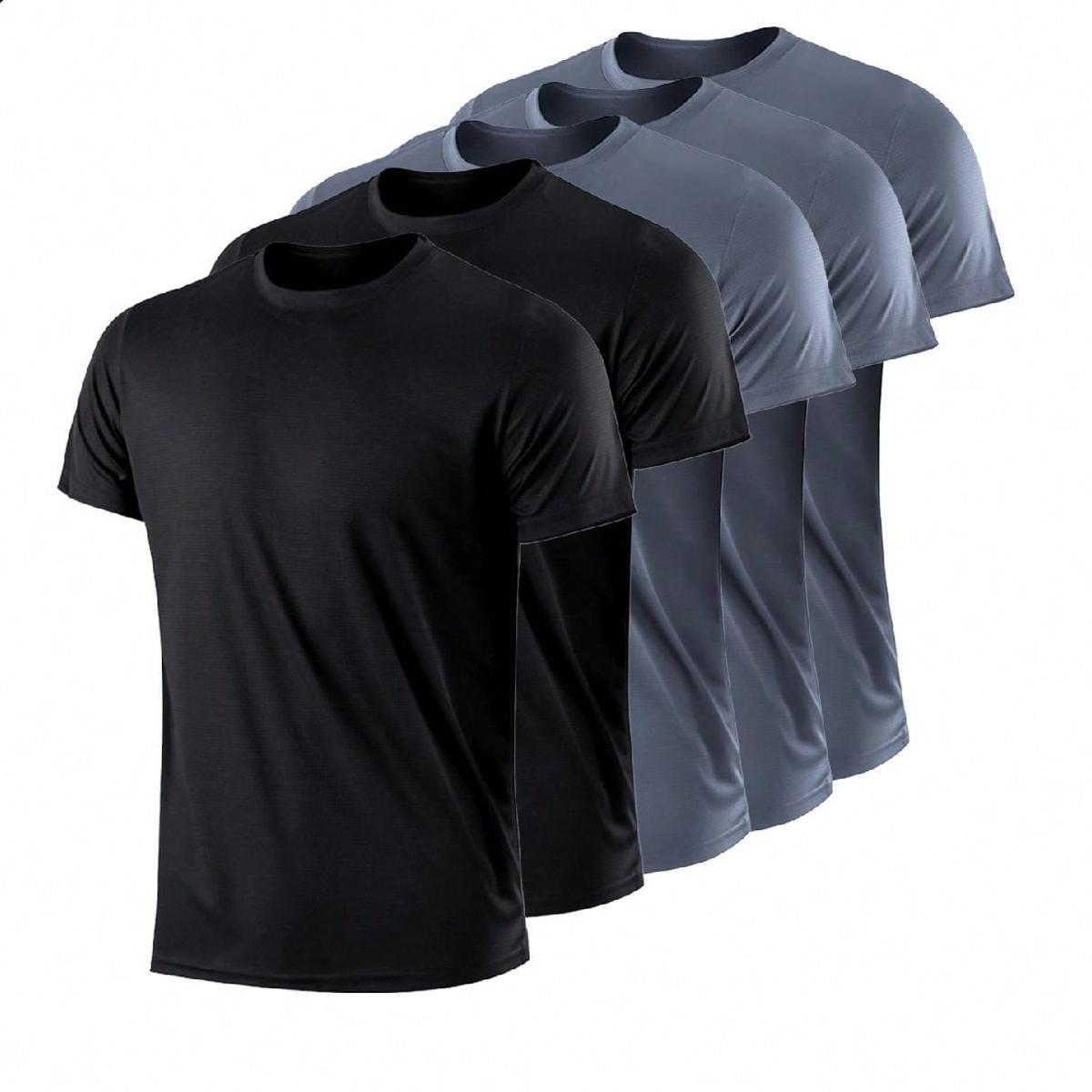 5-teiliges Set Herren-Sport-T-Shirts mit atmungsaktiven, schnelltrocknenden Kurzarm L grau/schwarz 5-teiliges Set Herren-Sport-T-Shirts mit atmungsaktiven, schnelltrocknenden Kurzarm L grau/schwarz von Joom DACH