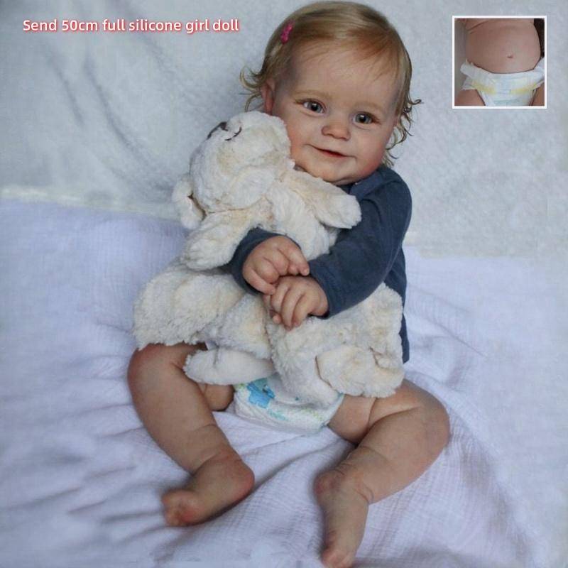 50/60 cm Stoffkörper Reborn Babypuppe Maddie Süße dicke 20 Zoll Stoff-/Vollsilikonkörper-Simulationspuppe Handgefertigt Exquisite bemalte 3D-Hautvene sichtbar 50cm full silicone girl von Joom DACH