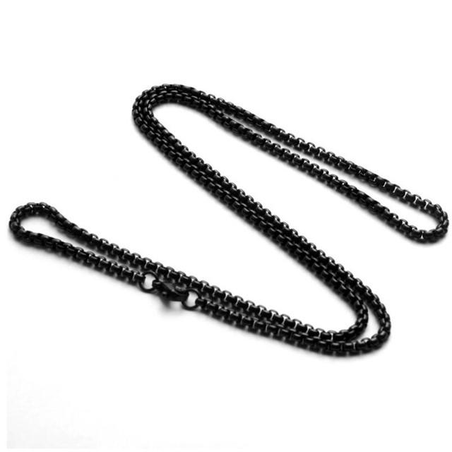 50 /55 /60 /65 /70 /75 /80 /90cm Länge Edelstahl Kette Karabiner 3mm Durchmesser Einfache Ketten Halskette Für Männer Party 50cm schwarz von Joom DACH