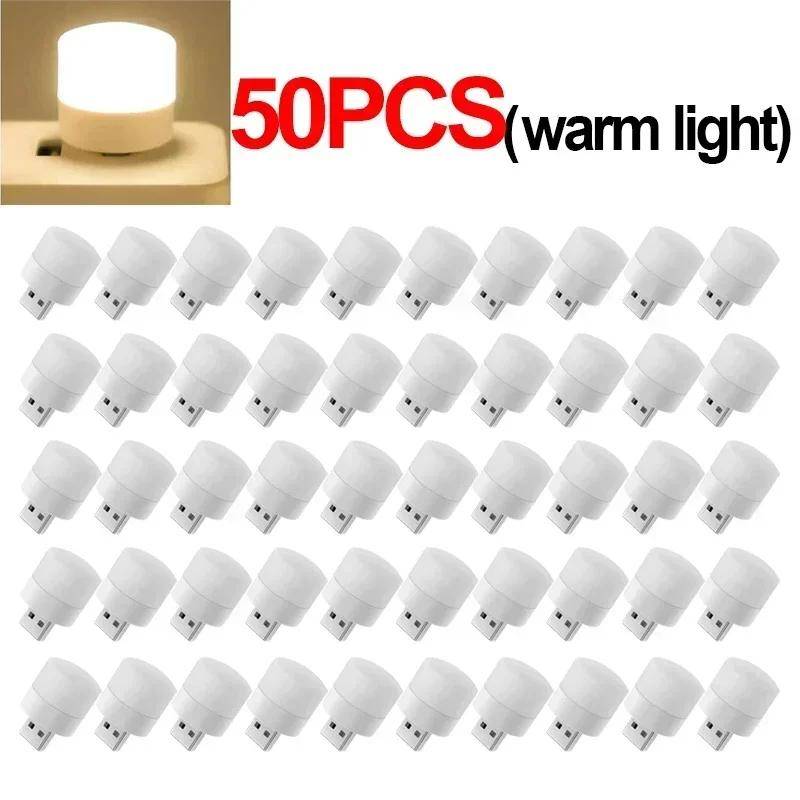 50-1PCS USB Nachtlicht Mini LED Nachtlicht USB Stecker Lampe Power Bank Lade USB Buch Lichter runde Lesen Augenschutz Lampe 50Pcs warme gelbe von Joom DACH