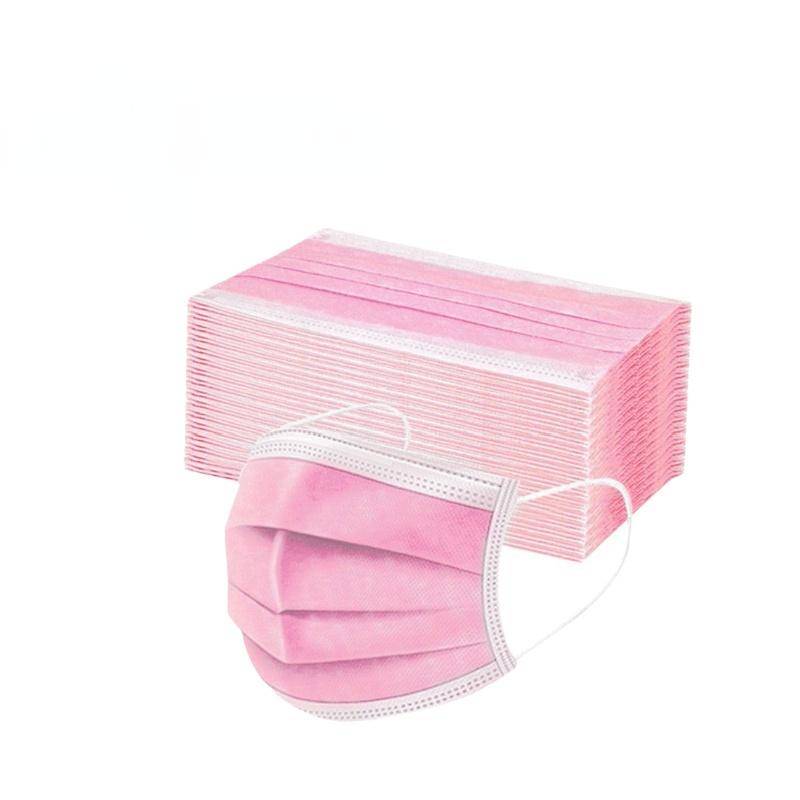 50–200 Stück Erwachsene Einweg-Vlies-3-lagige Filter-Mund-Mascarillas-Gesichtsmaske, atmungsaktive mehrfarbige Maske 100pcs rosa von Joom DACH