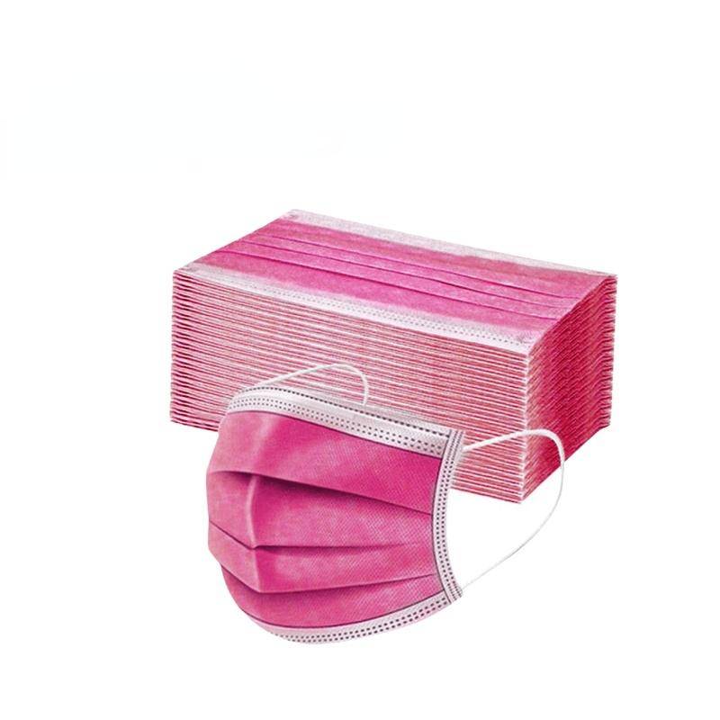 50–200 Stück Erwachsene Einweg-Vlies-3-lagige Filter-Mund-Mascarillas-Gesichtsmaske, atmungsaktive mehrfarbige Maske 50pcs dunkel rosa von Joom DACH