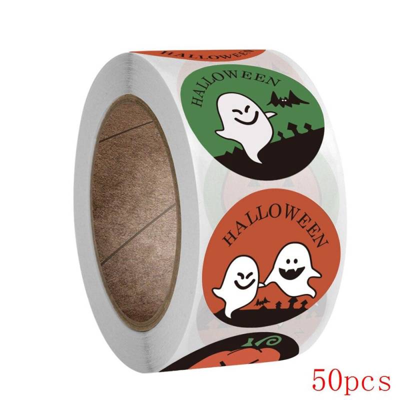 50–500 Stück Halloween-runde Aufkleber, selbstklebende Etiketten, Papier, Süßigkeitentüten, Aufkleber, Paket, Siegel, Geschenkverpackung, Versiegelung, Handwerk von Joom DACH