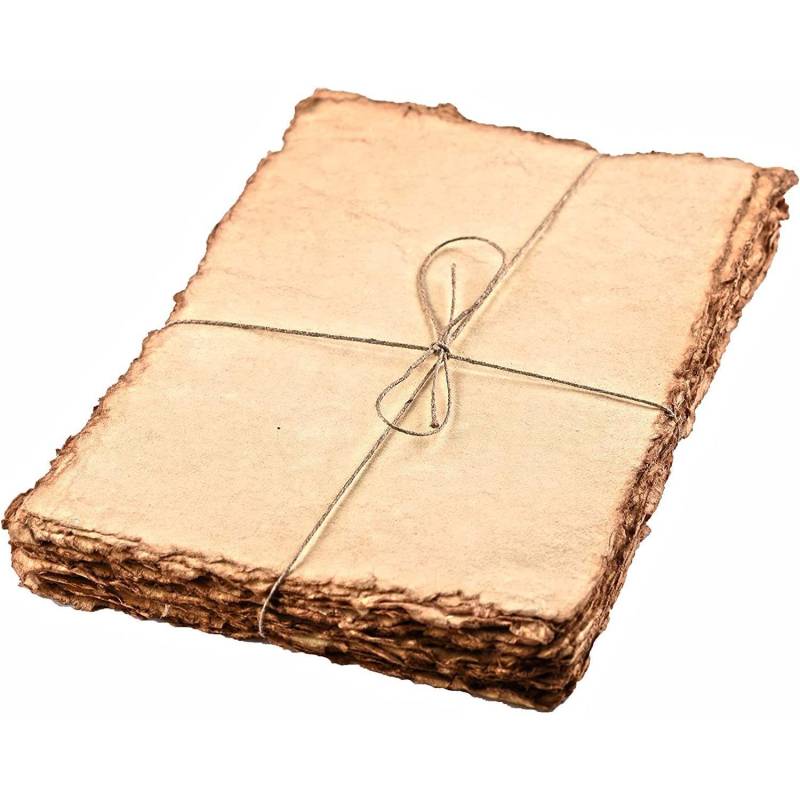 50 Blatt Aquarellpapier 150 g/m² - Baumwolle - Handgeschöpftes Papier mit Büttenrand Vintage-Ton 12 x 8 in von Joom DACH