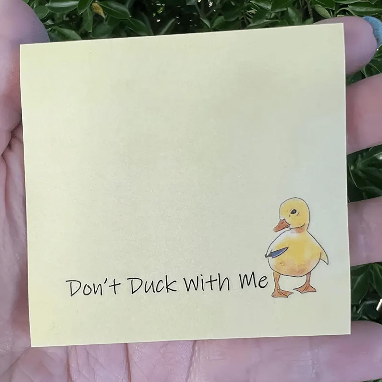50 Blatt Quacky Cartoon Ente Notizblock - Quadratische Papier Haftnotizen für To-Do-Listen und Erinnerungen, Neuheit Schreibwaren Schulanfang one-size weiß von Joom DACH