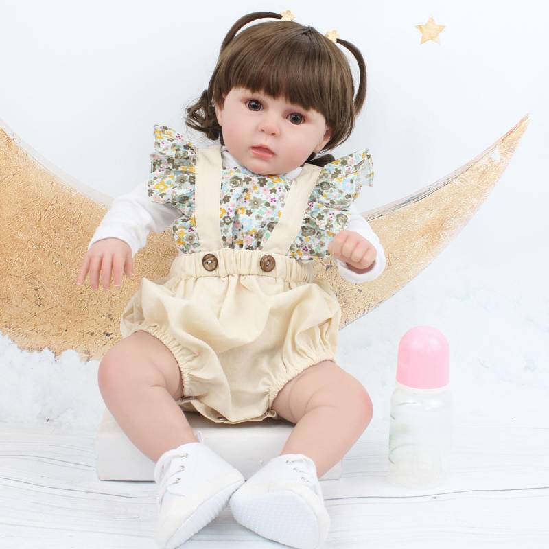 50 CM Weiche Silikon Bebe Reborn Puppen Kleinkind Mädchen Spielzeug Realistische Neugeborene Baby Prinzessin mit Stoff Körper Lebensechte Blue eyes Doll von Joom DACH