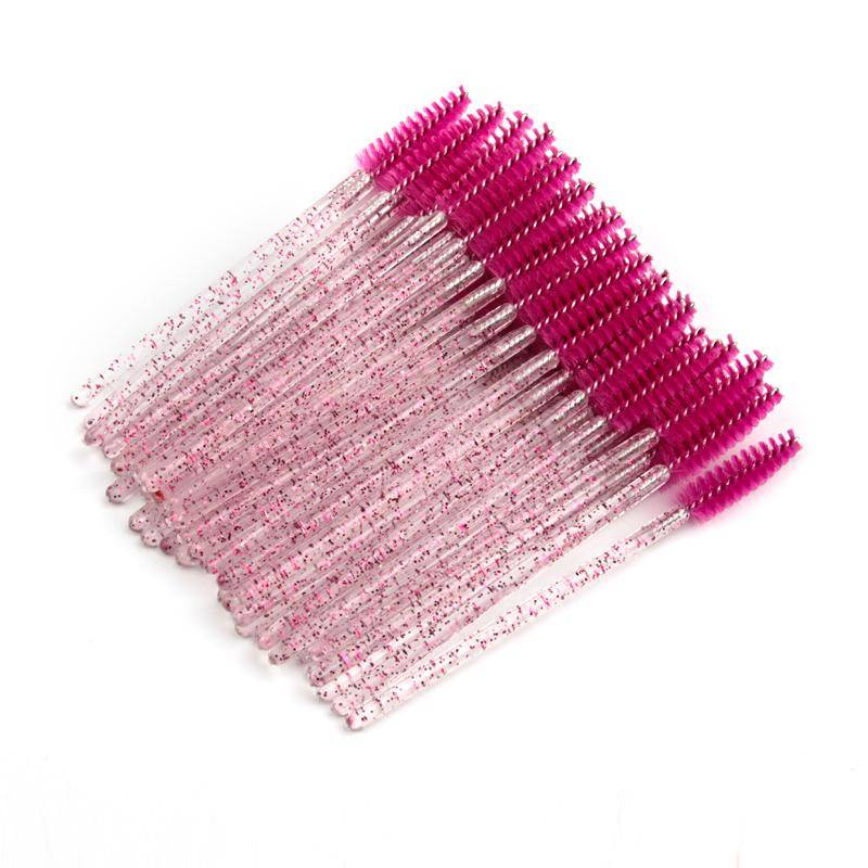 50 PCS Einweg Kristall Wimpern Pinsel Mascara Wands Applikator Diamant Wimpern Pinsel Falsche Wimpern Verlängerung Make-Up-Tools 50 PCS rose rot von Joom DACH
