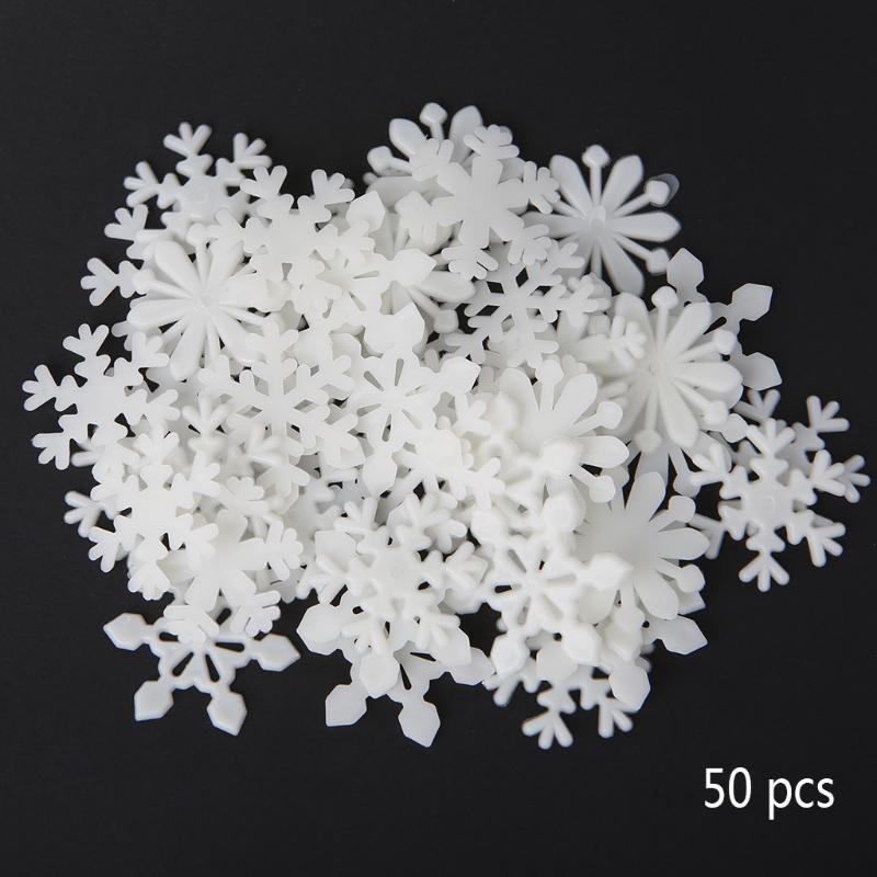 50 Stück 3D leuchtende Schneeflocken, die im Dunkeln leuchten, Hausgarten, fluoreszierender Aufkleber weiß von Joom DACH