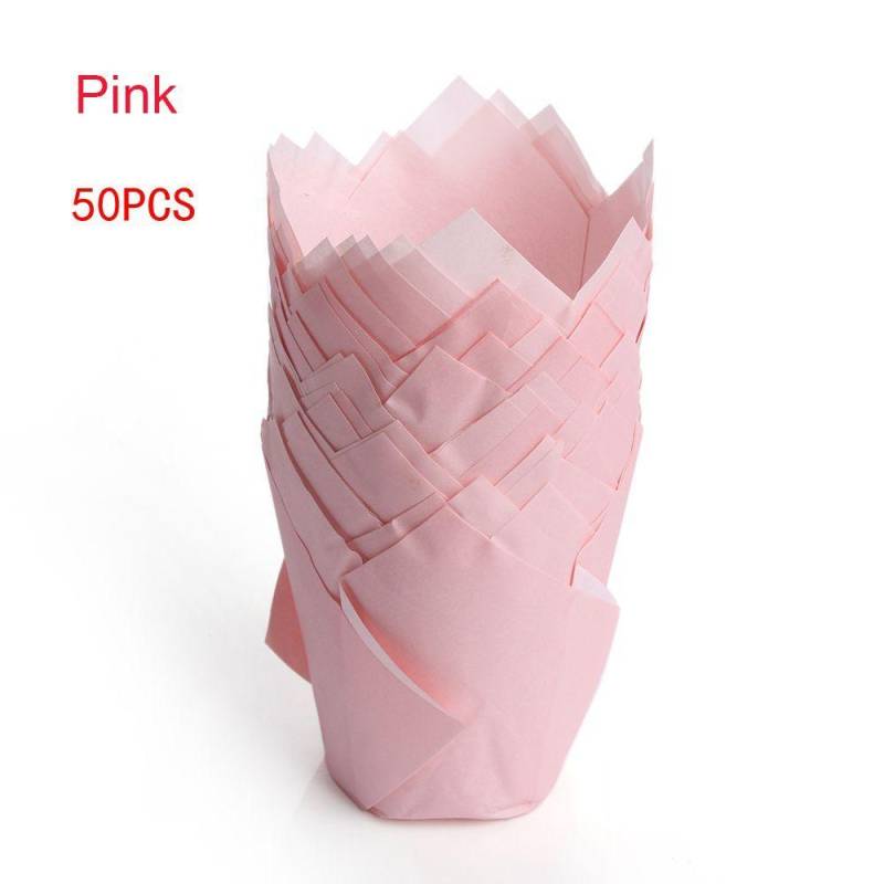 50 Stück Hochzeit Backformen Küche fettdichte Muffinförmchen Backpapier Wrapper Cupcake Liner 50PCS rosa von Joom DACH