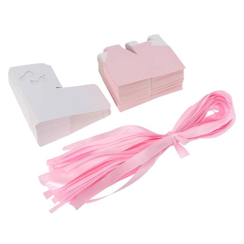 50 Stück Niedliche Babyfußabdruck Papier Süßigkeitenbox Hochzeit Babyparty Geschenk Süßigkeitenbox (Rosa) Pink von Joom DACH
