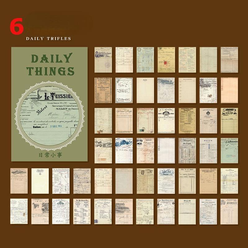 50 Stück Vintage-Papier für Telefon, Deko, Retro-Briefpapier, Lackmuspapier, Junk-Journal-Label, Scrapbooking-Material LM Daily trifles von Joom DACH