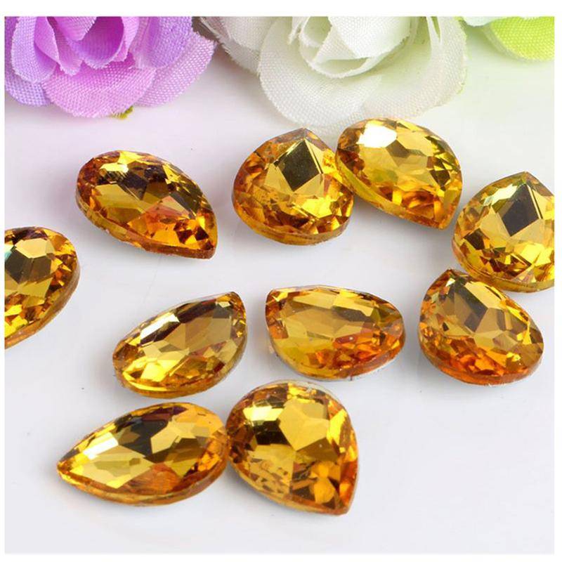 50 Stück Wassertropfen-Glitzer, glänzende Kristallglas-Nagel-Strasssteine, Charms, DIY-Design, polnische 3D-Maniküre, Nagelkunst, Heimdekorationen 6x8mm 50pcs gold von Joom DACH