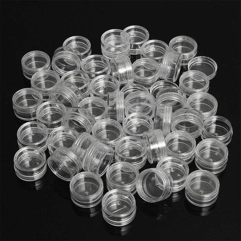 50 Stück klare Cremetiegel Mini-Kosmetikflaschen Behälter transparenter Topf für Nägel 2.5*2.5*1.5cm von Joom DACH