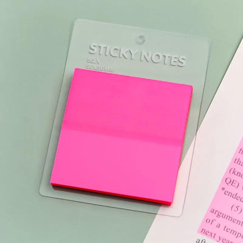 50 blätter Transparent Haftnotizen Wasserdicht Bunte Klar Memo Pad Selbst Klebe Memo Nachricht Erinnerung Büro Schule rosa von Joom DACH