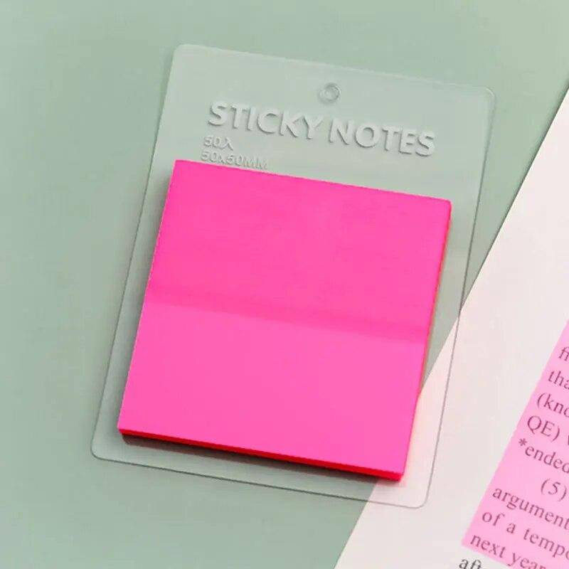 50 blätter Transparent Haftnotizen Wasserdicht Bunte Klar Memo Pad Selbst Klebe Memo Nachricht Erinnerung Büro Schule rosa von Joom DACH