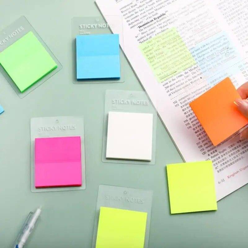 50 blätter Transparent Haftnotizen Wasserdicht Bunte Klar Memo Pad Selbst Klebe Memo Nachricht Erinnerung Büro Schule weiß von Joom DACH