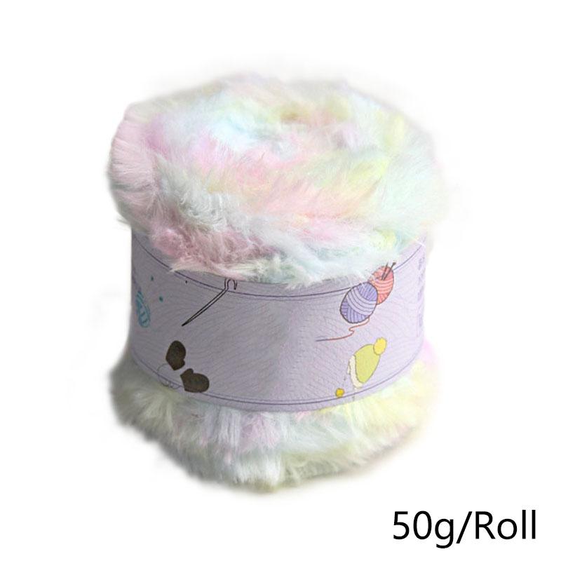 50 g/Rolle Handstrickwolle Garn Kunstfell Nerzgarn Häkelgarn Flauschig bunt von Joom DACH