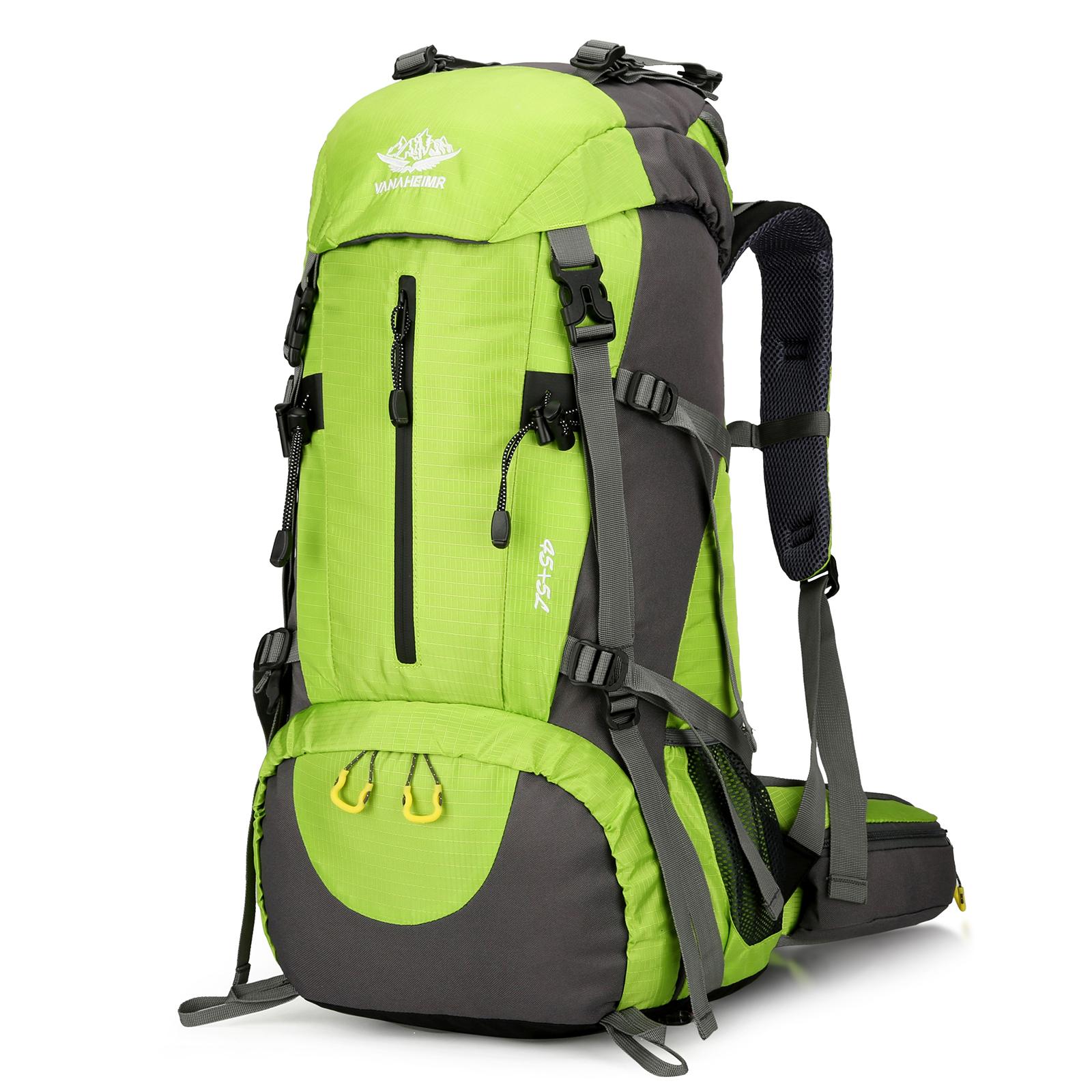 50 l Wanderrucksack, wasserdichter Camping-Rucksack mit Regenschutz, Reise-Tagesrucksack, Tasche mit Schuh grün von Joom DACH
