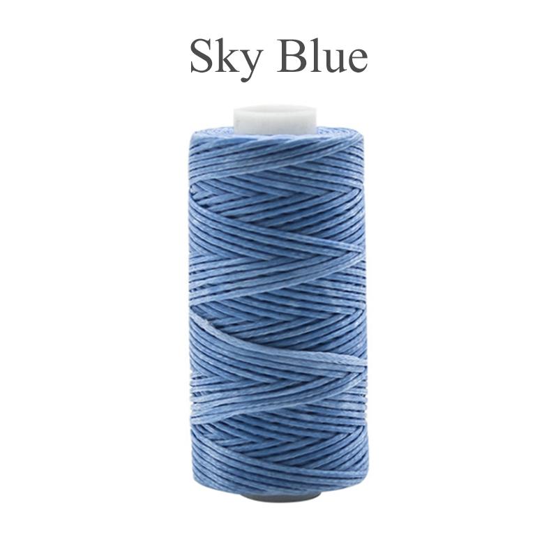50 m gewachstes Ledergarn, 150D, 1 mm flach, gewachstes Nähgarn, Handnähgarnstärke, zum Basteln himmelblaue von Joom DACH
