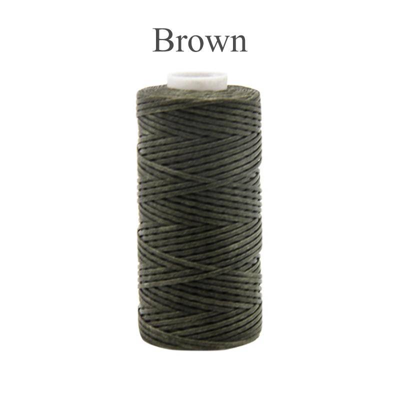 50 m gewachstes Ledergarn, 150D, 1 mm flach, gewachstes Nähgarn, Handnähgarnstärke, zum Basteln braun von Joom DACH
