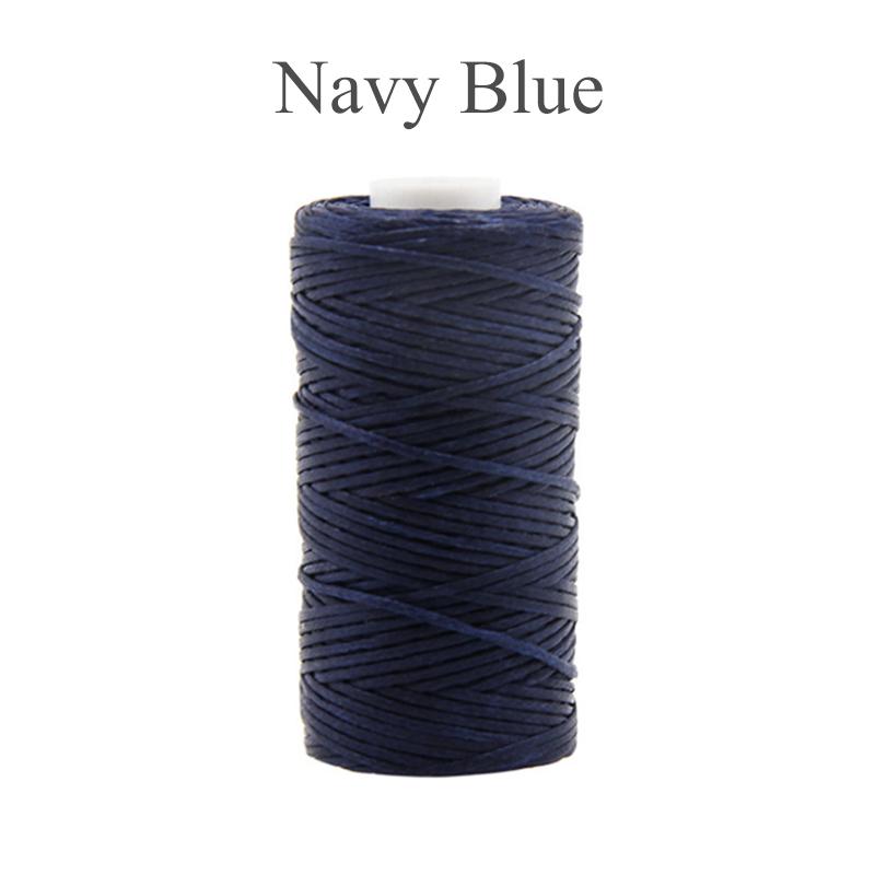 50 m gewachstes Ledergarn, 150D, 1 mm flach, gewachstes Nähgarn, Handnähgarnstärke, zum Basteln navy blau von Joom DACH