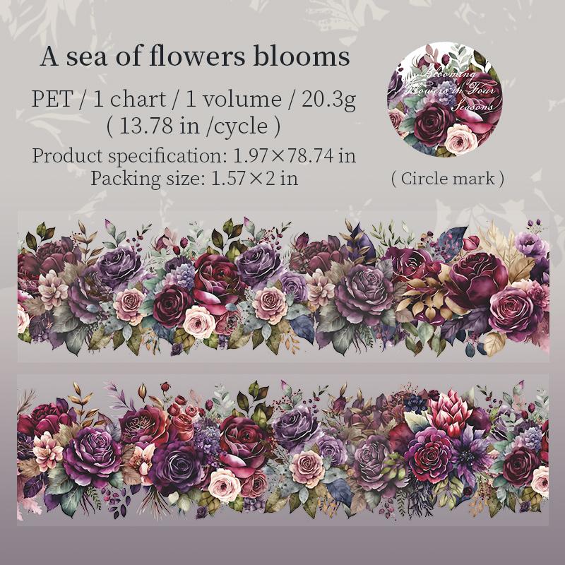 50 mm * 2 m PET Pflanzenblumen Klebeband Aufkleber Dekorative Collage Klebstoff Diy Scrapbooking handgemachtes Masking Tape von Joom DACH
