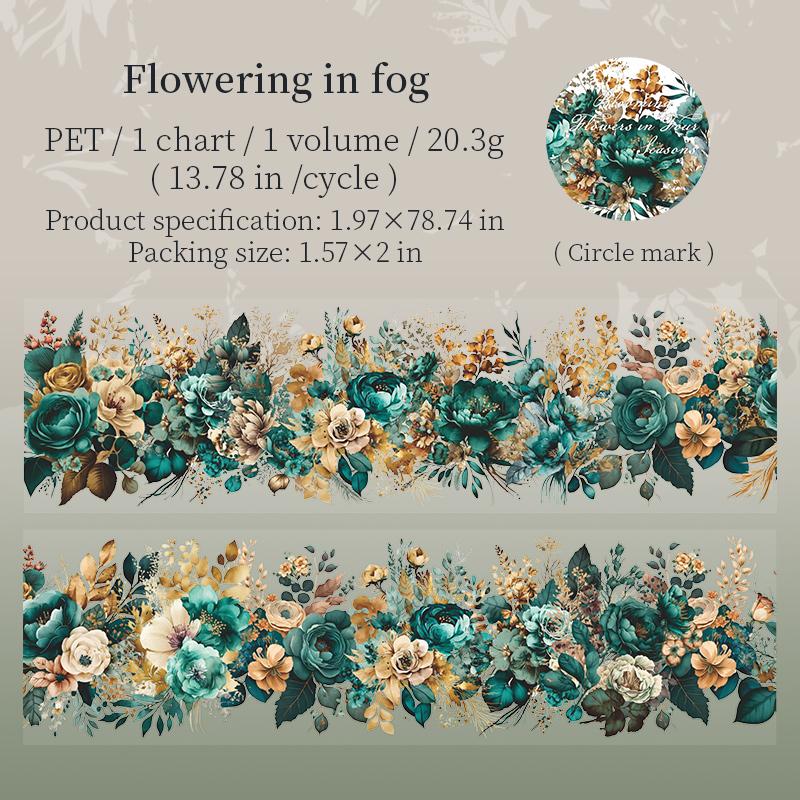 50 mm * 2 m PET Pflanzenblumen Klebeband Aufkleber Dekorative Collage Klebstoff Diy Scrapbooking handgemachtes Masking Tape von Joom DACH
