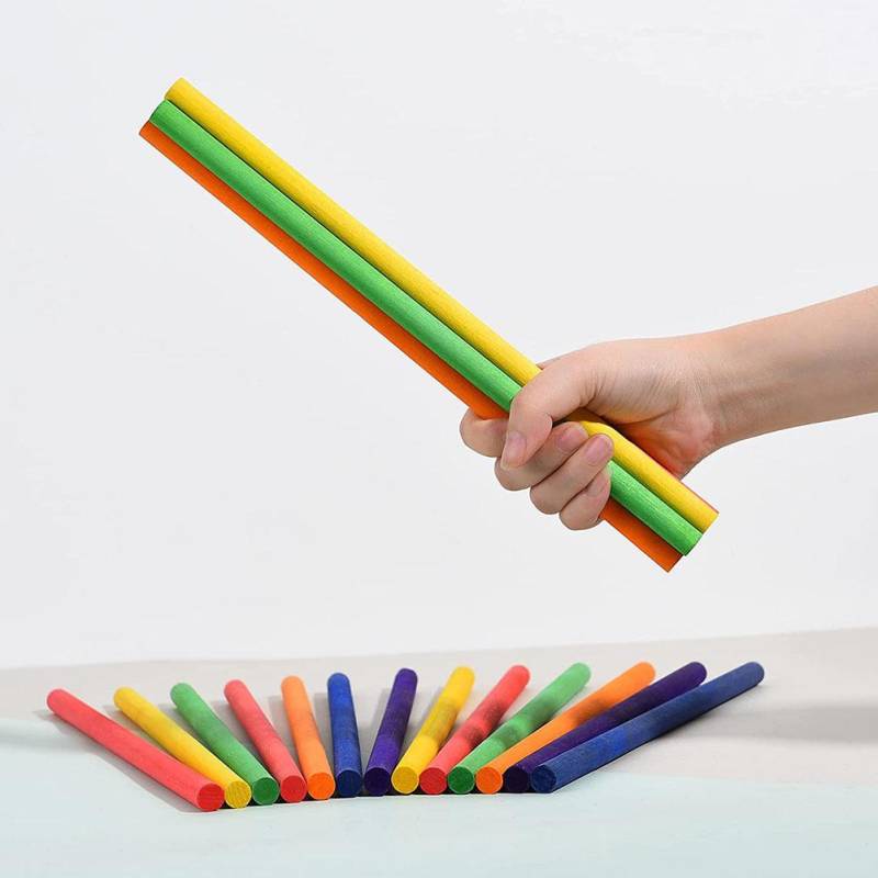 50 stücke Bunte Holz Rhythmus Sticks Klassische Drum Sticks Kinder Samba Musical Percussion Instrumente Pädagogisches Spielzeug Stick Set von Joom DACH