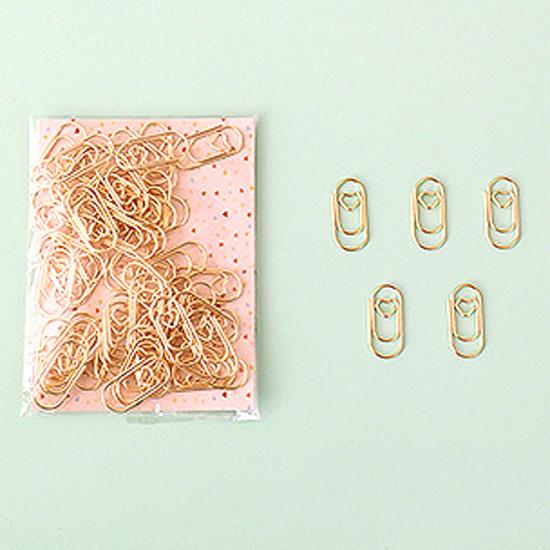 50 teile/beutel Metall Mini Herz Rose Gold Büroklammer Lesezeichen Planer Schule Büro Schreibwaren gold von Joom DACH