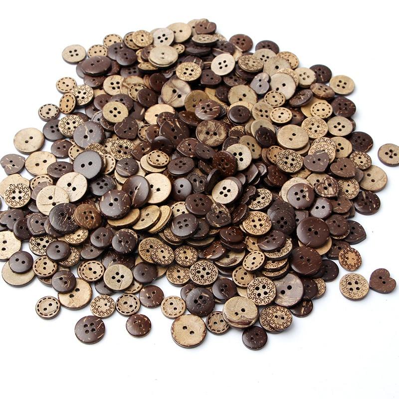 50 teile/los Braun Kokosnuss Shell 2/4 Löcher Knöpfe Passen Nähen Scrapbooking 15mm von Joom DACH