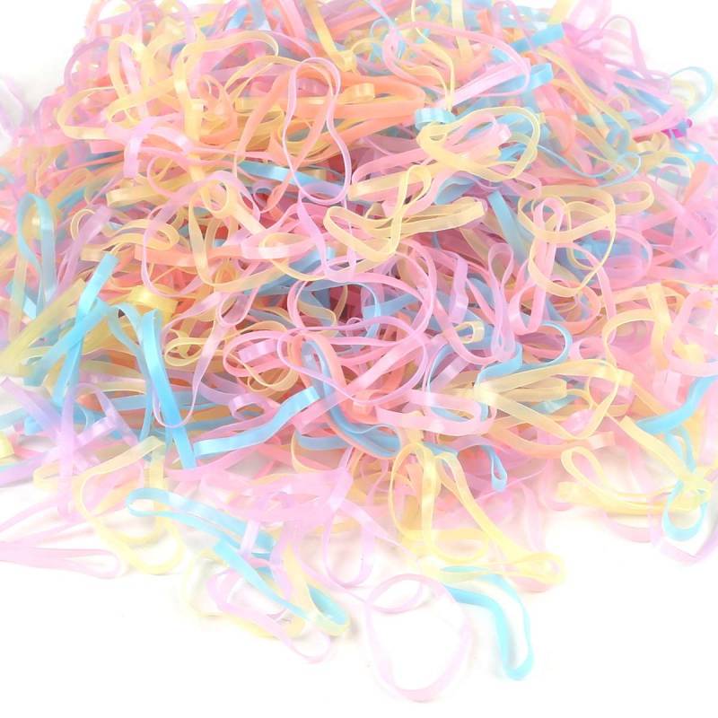 500-1000 teile/beutel Kind Baby Flechter für Haare TPU Einweg Gummibänder Haarbänder Mädchen Pferdeschwanz Halter Gummibänder Haar Styling Werkzeug Mix6 100pcs von Joom DACH