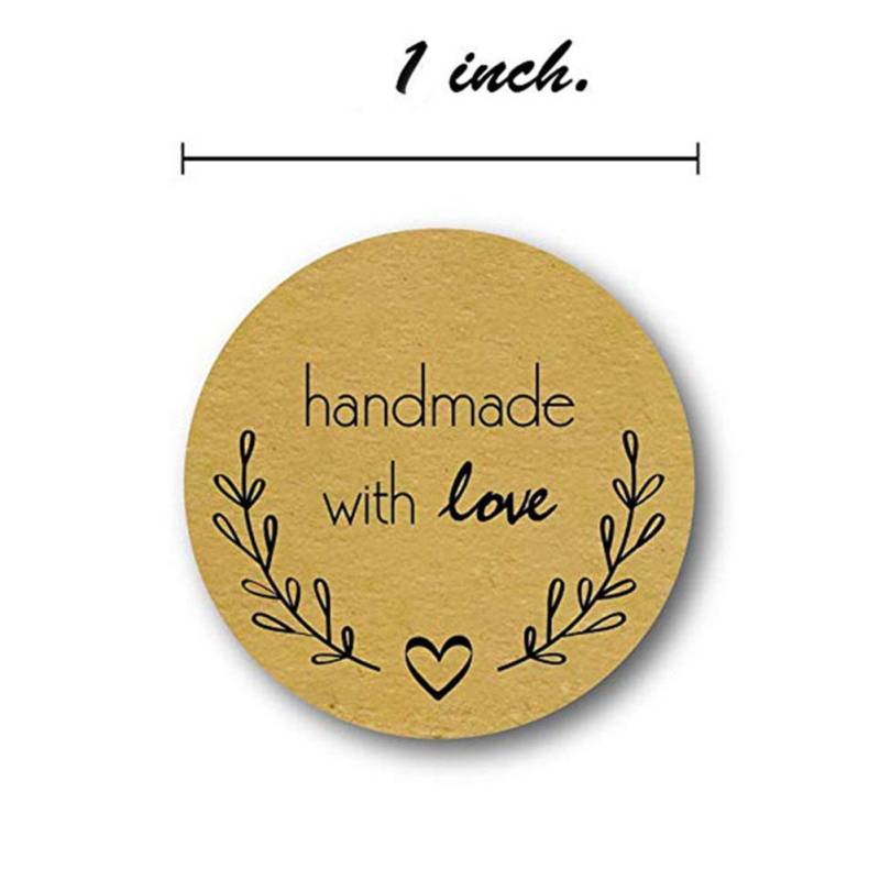 500 Stück Buchstaben Aufkleber Rund Selbstklebend Kraftpapier Etiketten Geschenkanhänger von Joom DACH