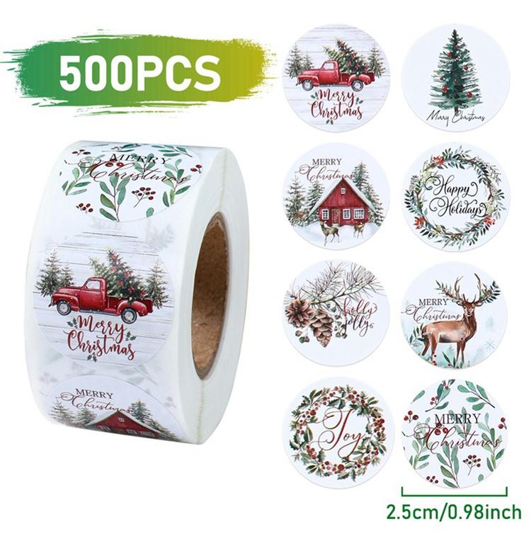 500 Stück Weihnachtsaufkleber Frohe Weihnachten Dekoration Weihnachten Neujahr Party Siegel Etiketten Aufkleber Für DIY Geschenk Backverpackung Deko von Joom DACH