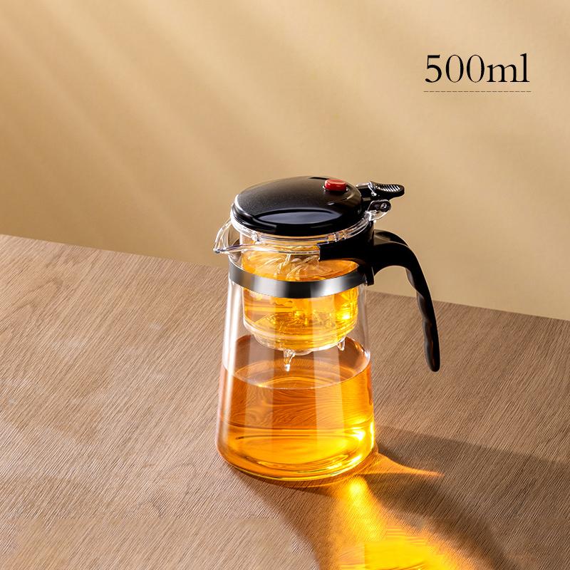 500 ml/1800 ml Teekanne, große Kapazität, Glasteekanne, One-Key-Filtrationstrennung, chinesisches Kung-Fu-Teeset, Teetasse von Joom DACH