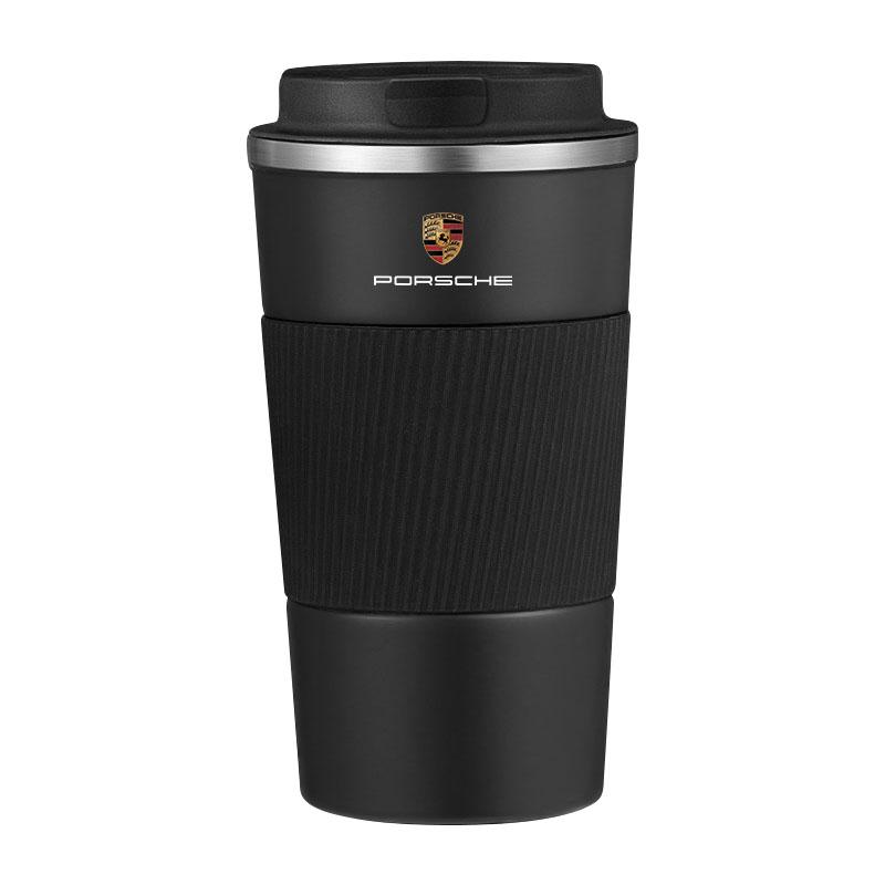 500ml Edelstahl Kaffeebecher Thermosbecher Tragbarer Reise Thermobecher Für Porsche 911 918 928 944 968 Boxster Cayenne Macan Panamera schwarz von Joom DACH
