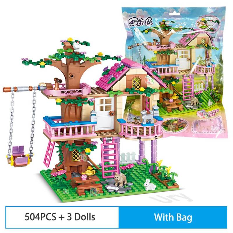 504 stücke Freunde Stadt Baum Haus Sommer Urlaub Villa Burg Bausteine Sets Figuren Garten DIY Spielzeug für Kinder Mädchen Geburtstag geschenk von Joom DACH