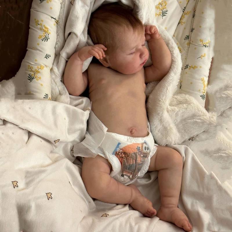 50CM Waschbar Lebensechte Weiche Handgemalte Simulation Baby Reborn Puppe Kinder Begleiten Spielen Puppe Geschenk Boy von Joom DACH