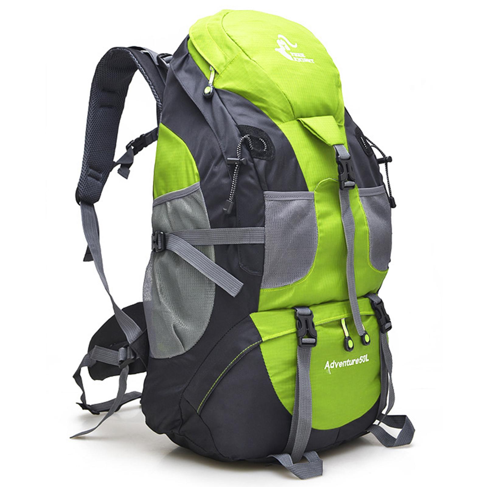 50L Wanderrucksack, wasserabweisender Camping-Rucksack, Tagesrucksack für Rucksackreisen, Reisen, Trekking grün von Joom DACH