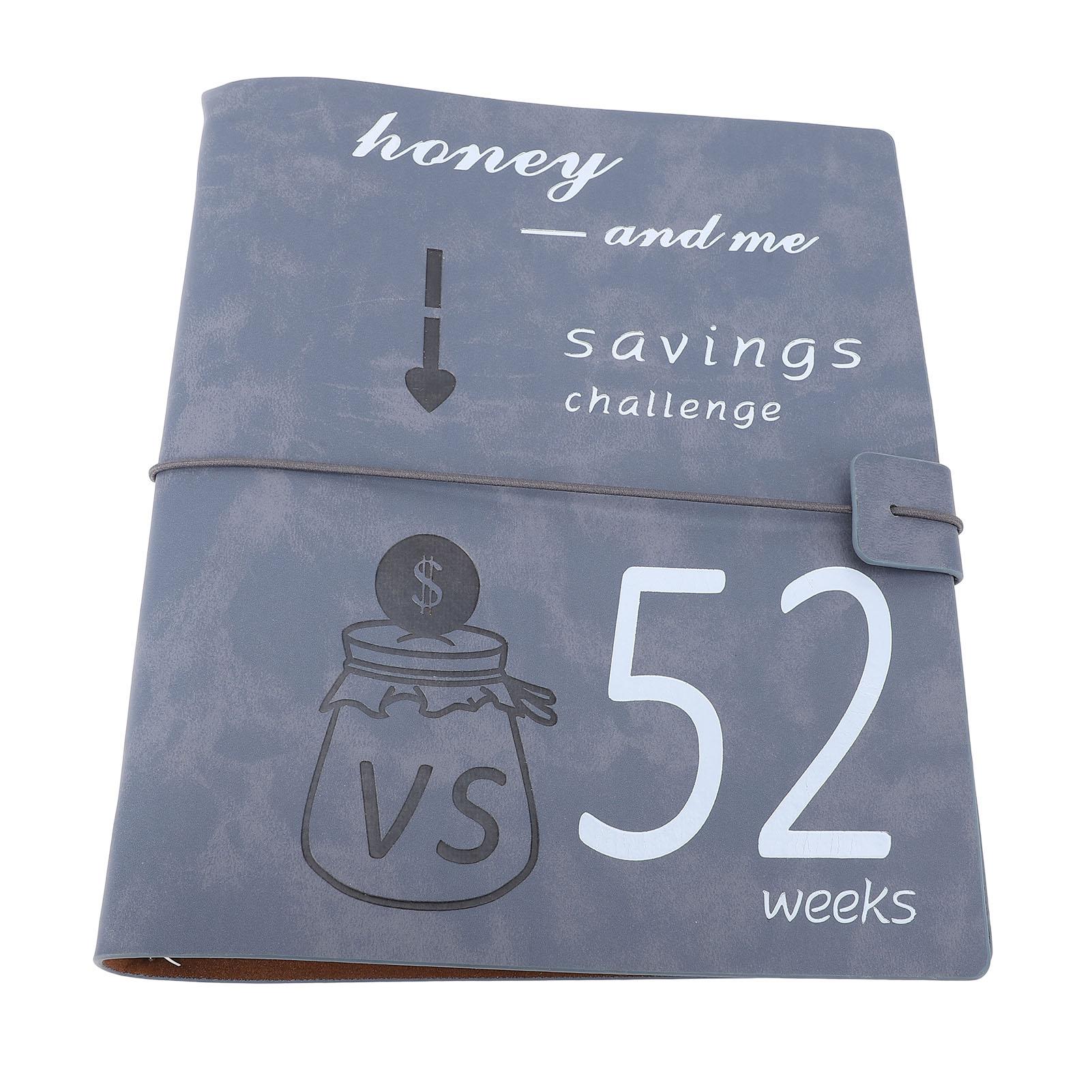 52 Wochen Geldspar-Challenge Buch Leder PP-Folie Wiederverwendbares Budget-Challenge Buch Planer mit graue von Joom DACH