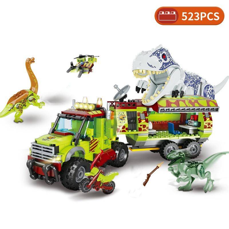 523 Stück Dinosaurier Modell Bausteine Spielzeugsets Jurassi Rex World Auto Boot Dino Bausätze Minifigur Mini Ziegel Spielzeug für Kinder Jungen Geschenke Ohne Box von Joom DACH